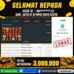 JACKPOT SLOT GACOR MAIN GATES OF OLYMPUS SUPER SCATER 11 JANUARI 2026